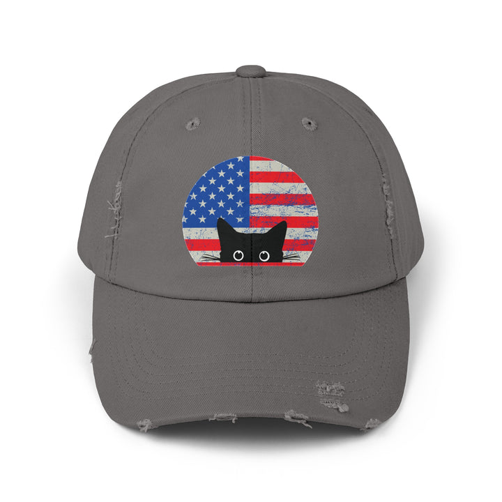 Star Spangled Kitty Unisex Distressed Hat- Happy Little Kitty