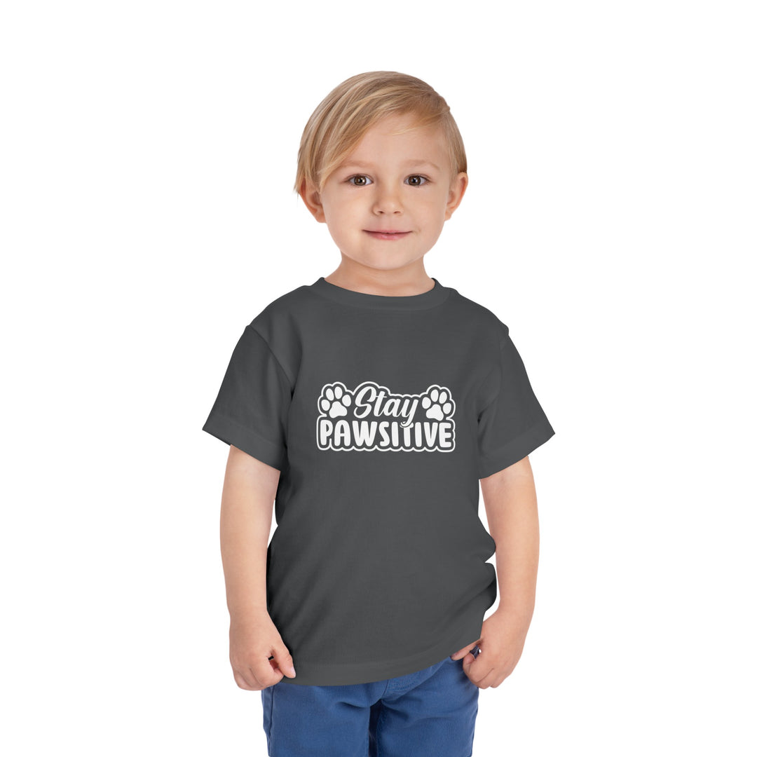 Stay Pawsitive Toddler Tee - Happy Little Kitty