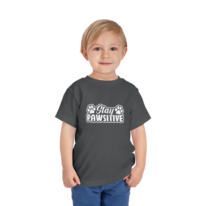 Stay Pawsitive Toddler Tee - Happy Little Kitty