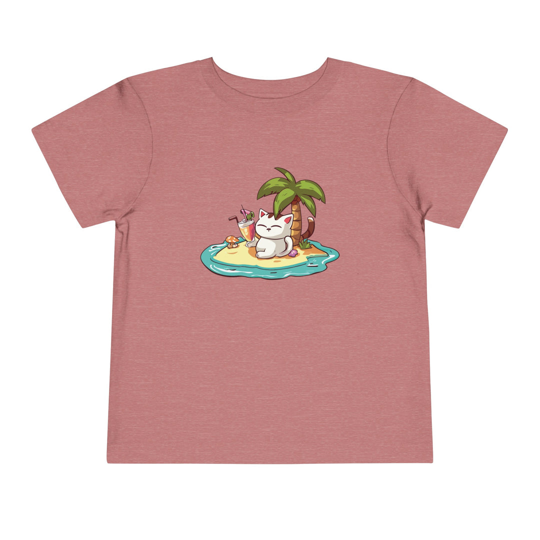 Tropical Cat Toddler Tee- Happy Little Kitty