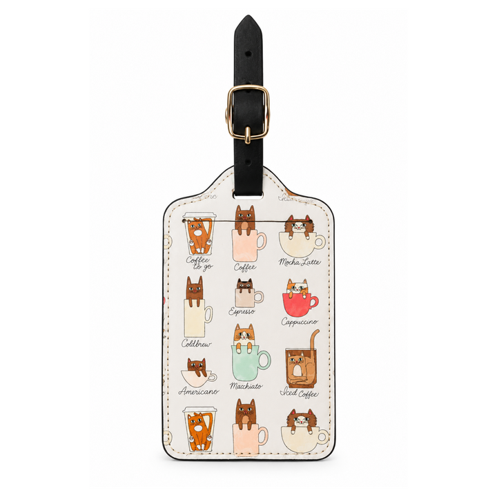 Coffee Cat Luggage Tag