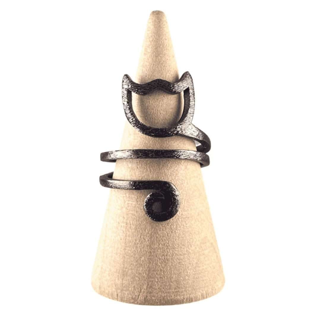 Adjustable Cat Ring- Black- Happy Little Kitty