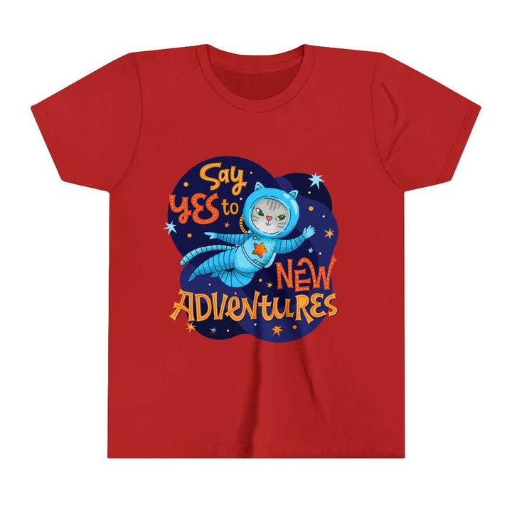 Adventure Kitty Youth Short Sleeve T-Shirt- Happy Little Kitty