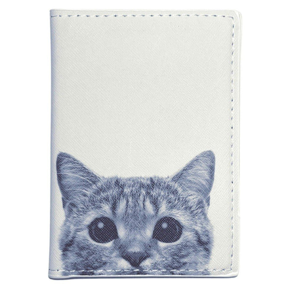 Black and White Cat Passport Cover- Happy Little Kitty