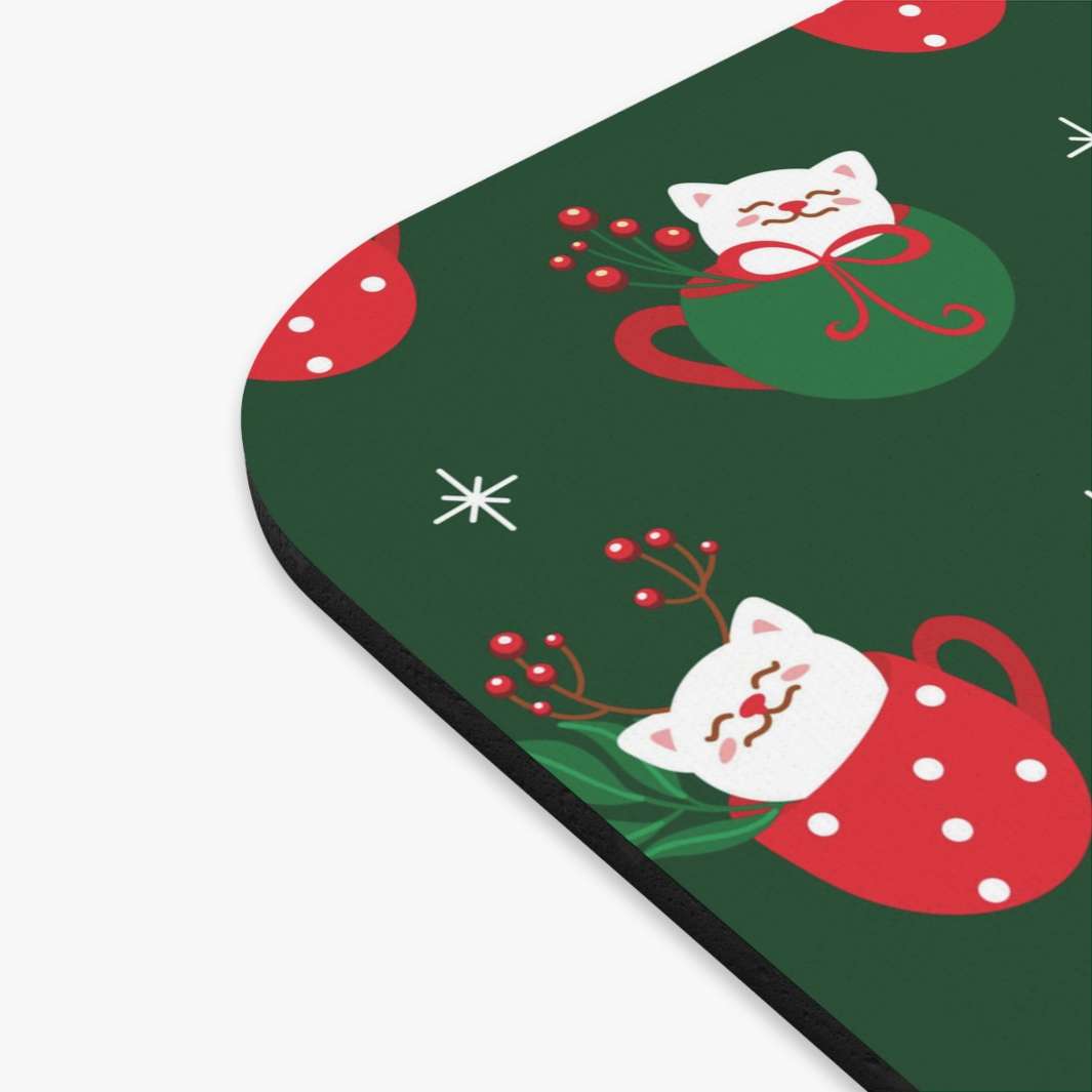Cat Christmas Cup Mouse Pad - Happy Little Kitty