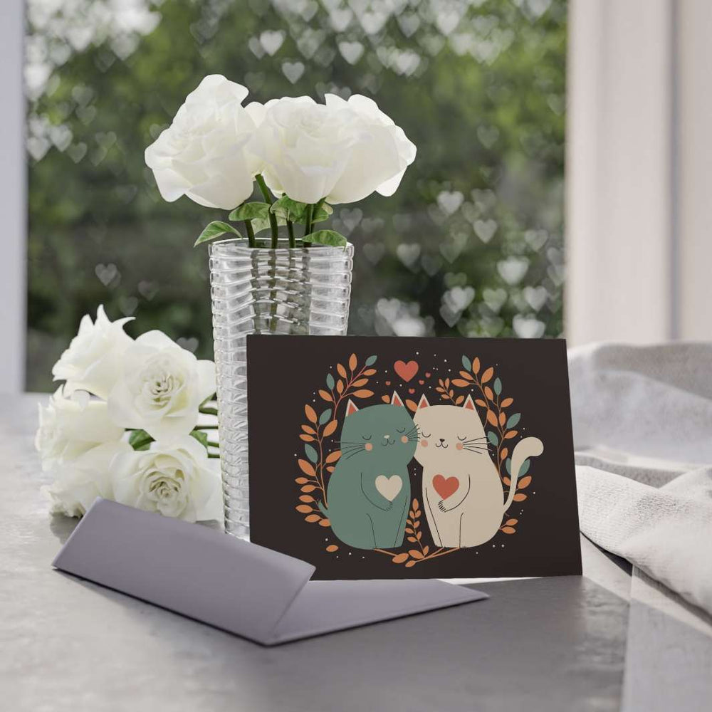 Cat Couple Greeting Card - Happy Little Kitty