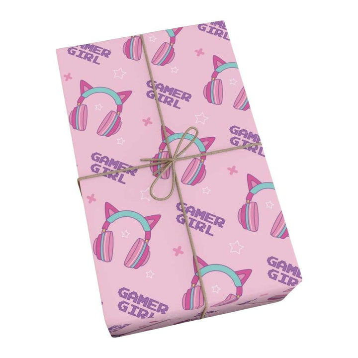 Cat Gamer Girl Gift Wrap - Happy Little Kitty