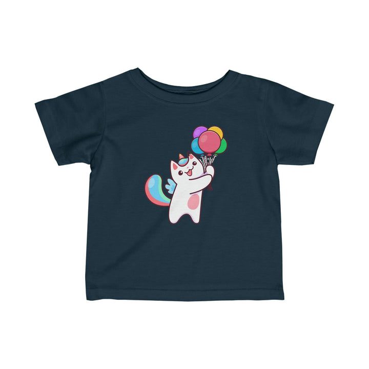 Caticorn and Balloons Infant T-Shirt- Happy Little Kitty