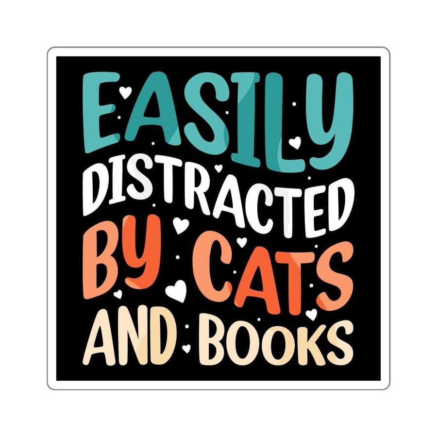 Cats and Books Sticker - Happy Little Kitty
