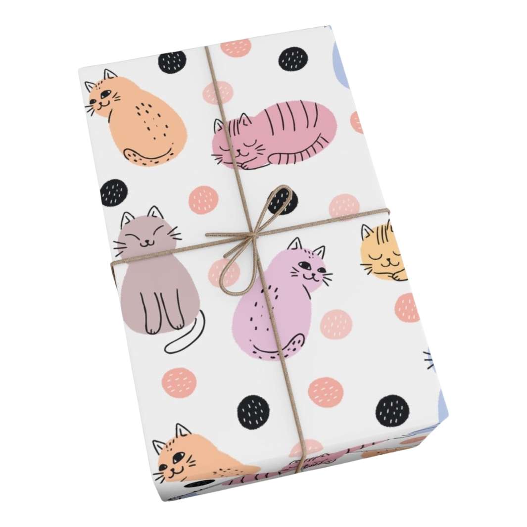 Cats and Dots Gift Wrap - Happy Little Kitty