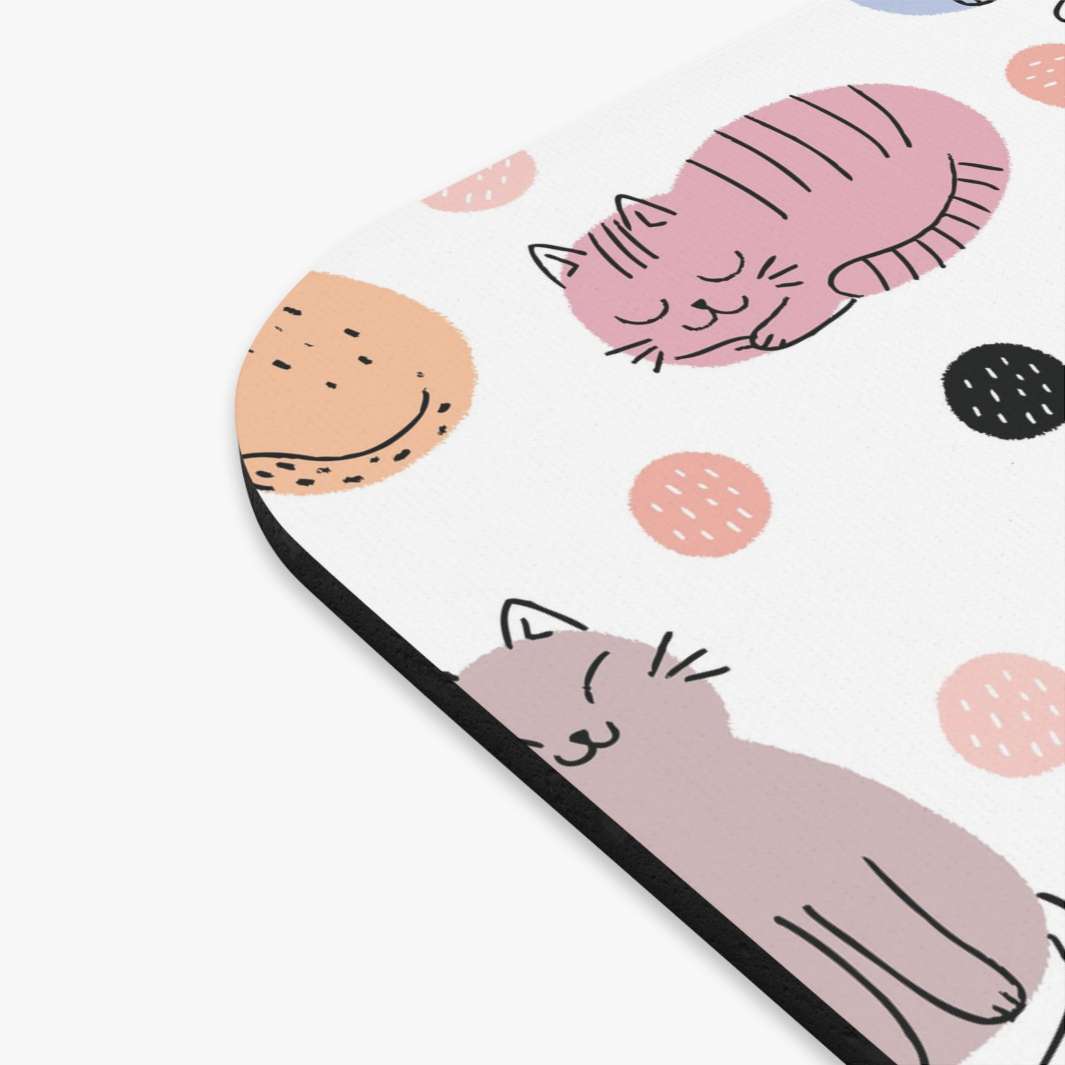 Cats and Dots Mouse Pad - Happy Little Kitty