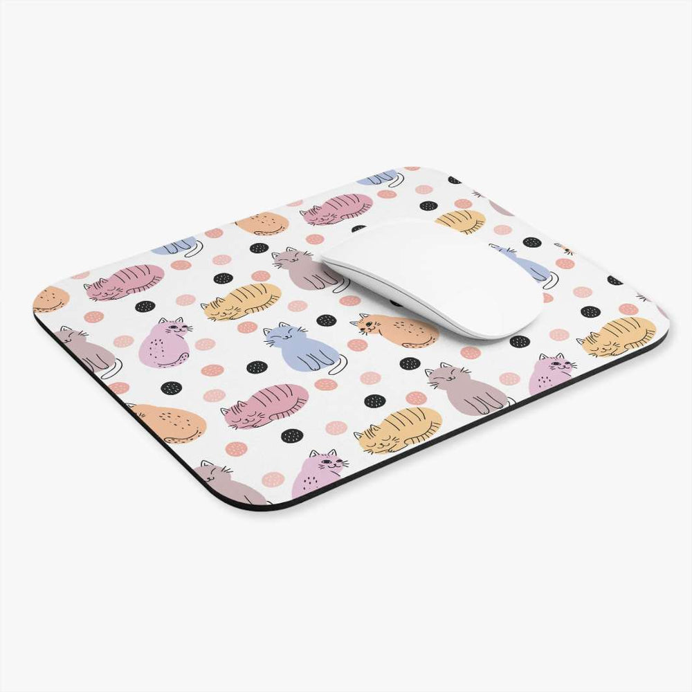 Cats and Dots Mouse Pad - Happy Little Kitty