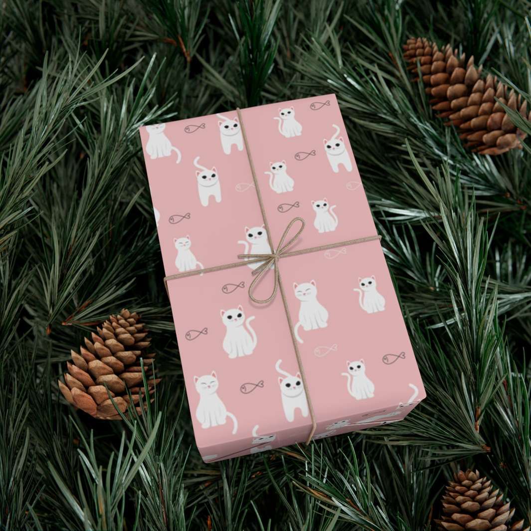 Cats and Fish Gift Wrap - Happy Little Kitty