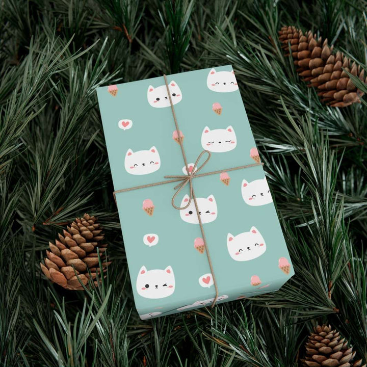 Cats and Ice Cream Gift Wrap- Happy Little Kitty