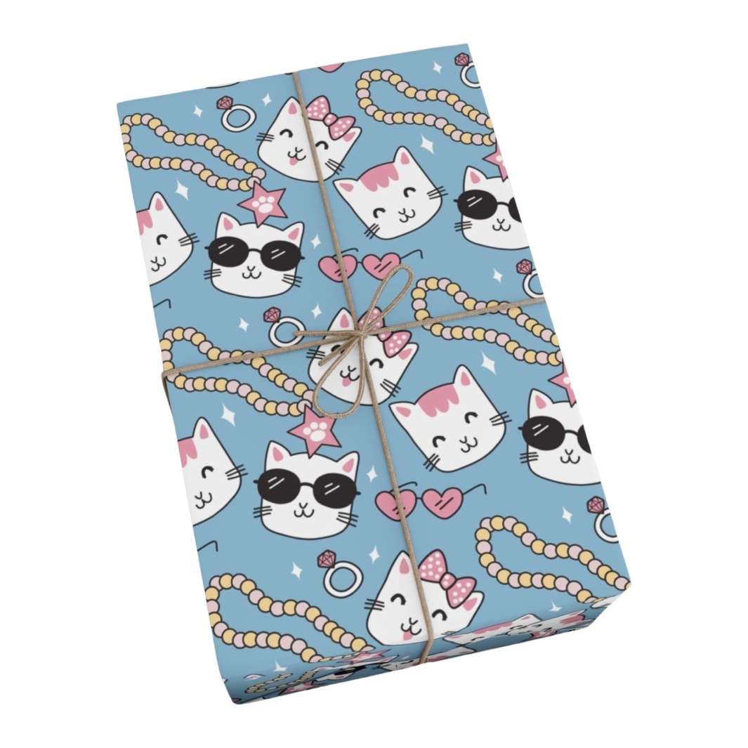 Cats and Pearls Gift Wrap - Happy Little Kitty