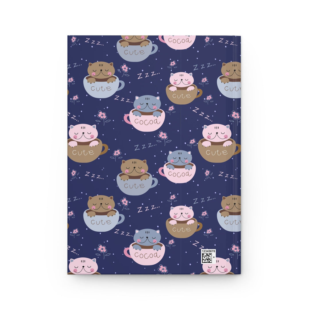 Coffee Lover Cat Hardcover Journal - Happy Little Kitty