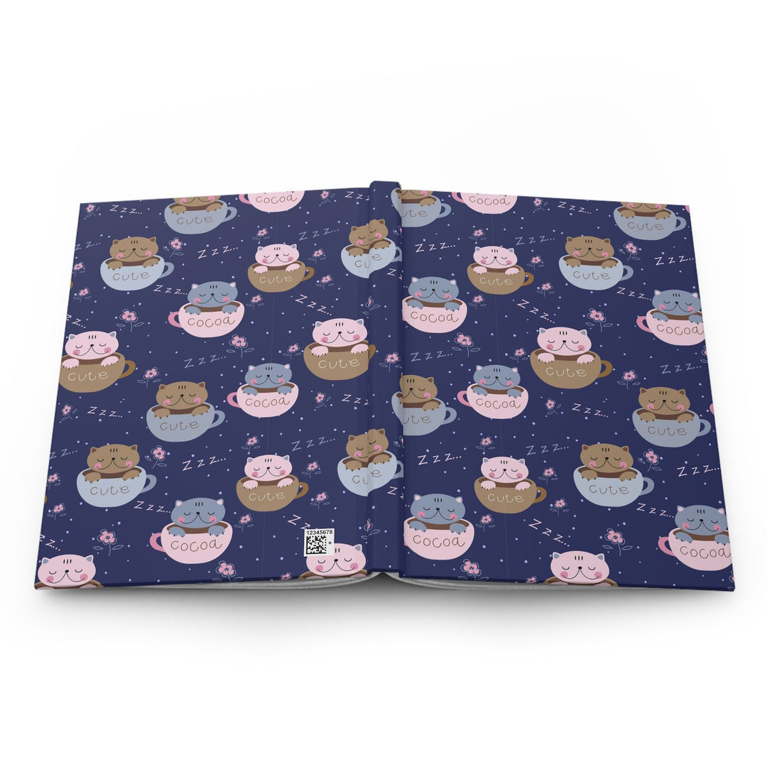 Coffee Lover Cat Hardcover Journal