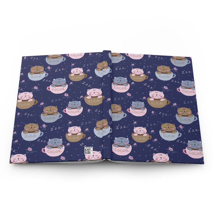 Coffee Lover Cat Hardcover Journal - Happy Little Kitty