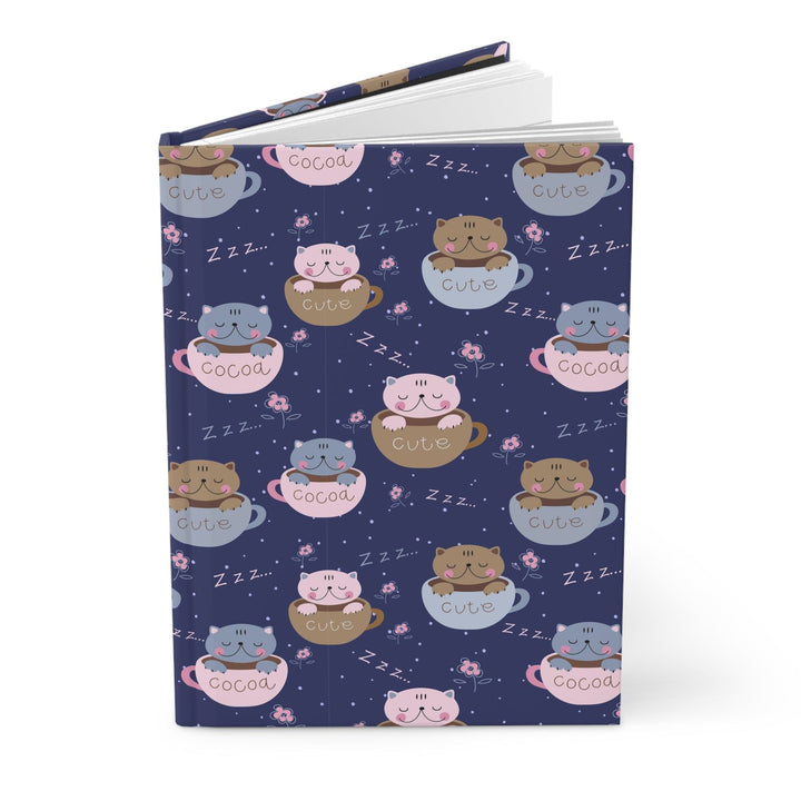 Coffee Lover Cat Hardcover Journal - Happy Little Kitty