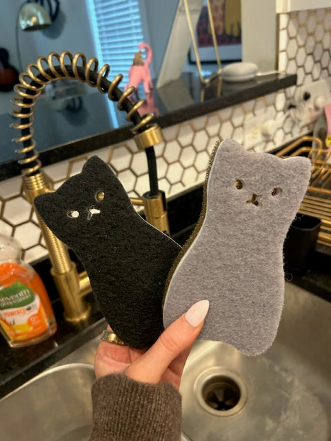 Keep Things Clean Cat Kitchen Sponges- Set of Eight