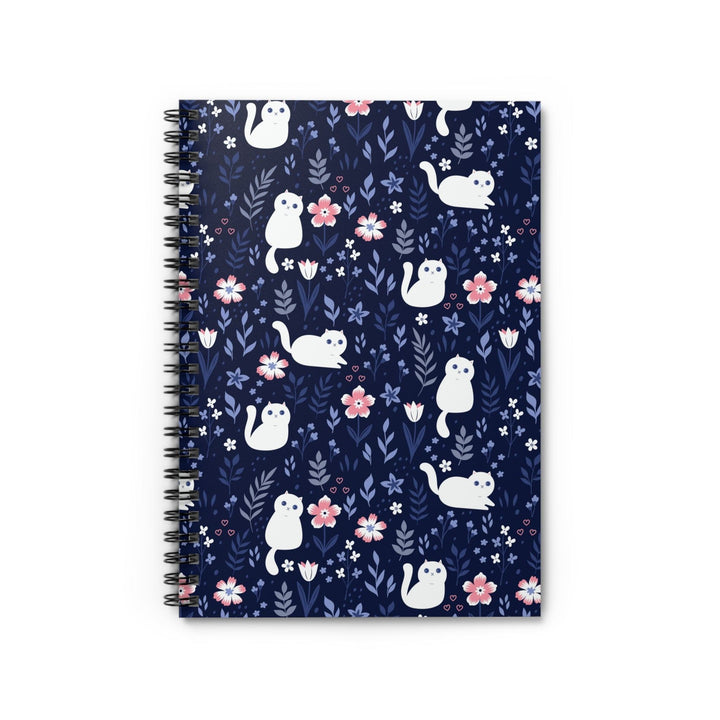 Folk Art Kitty Spiral Notebook - Happy Little Kitty