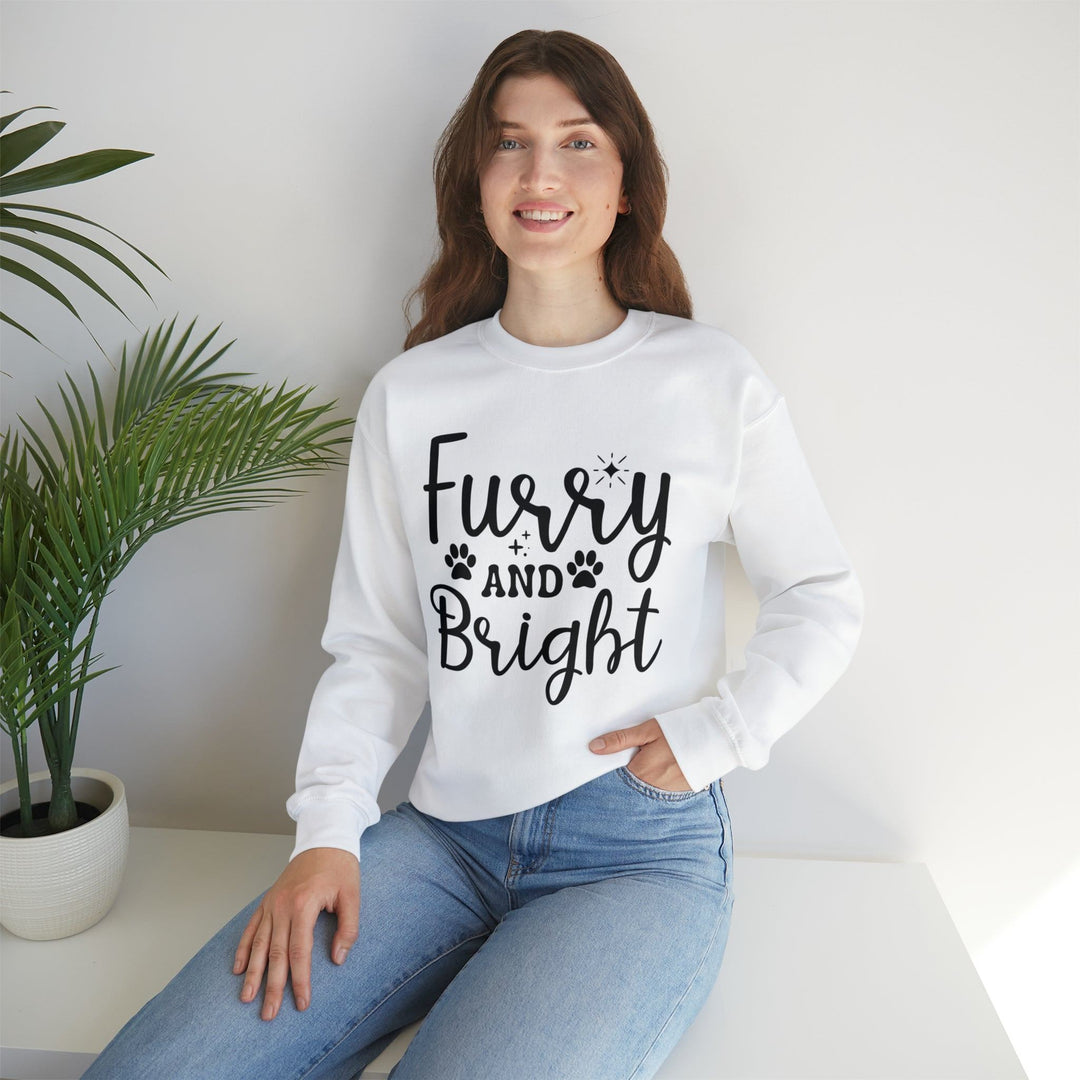 Furry and Bright Crewneck Sweatshirt - Happy Little Kitty