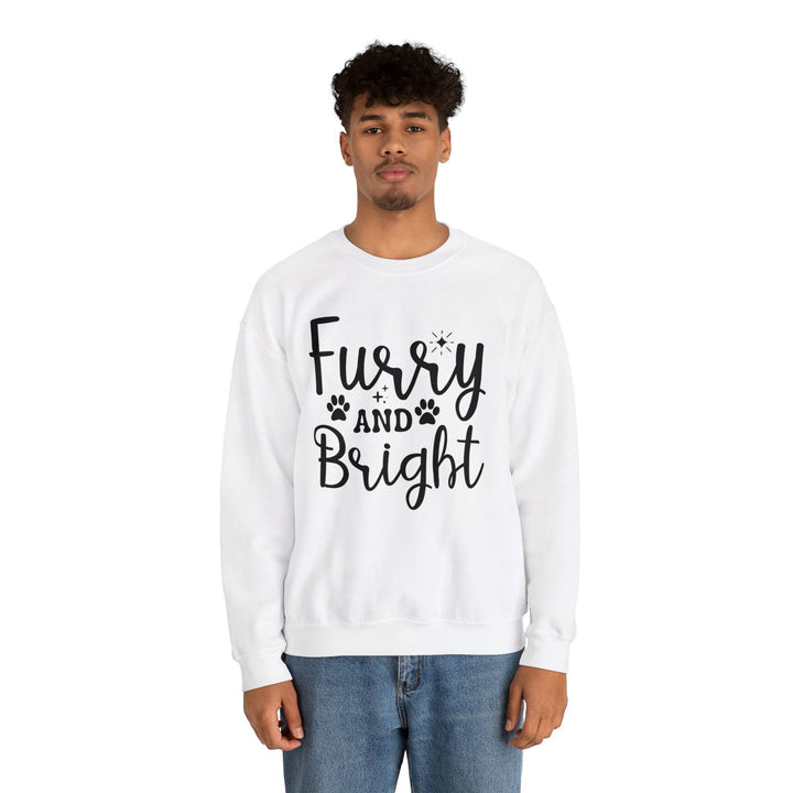 Furry and Bright Crewneck Sweatshirt - Happy Little Kitty