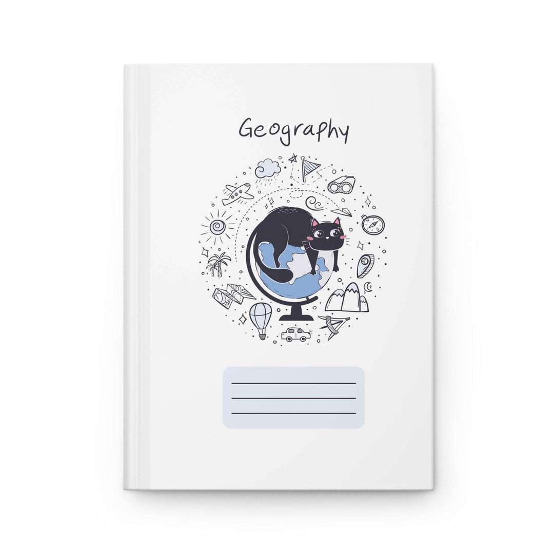Geography Cat Hardcover Journal - Happy Little Kitty