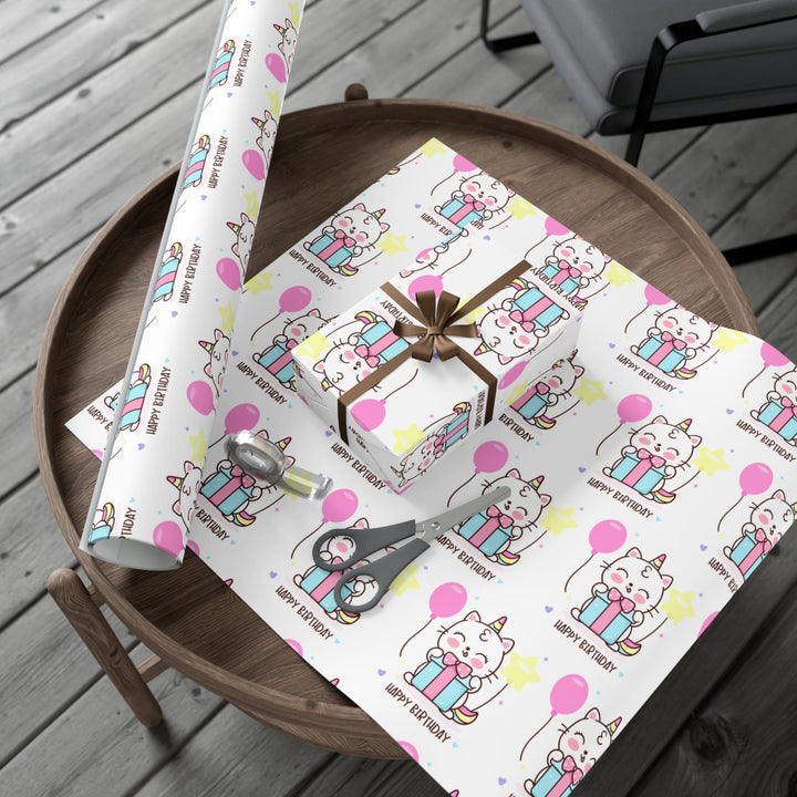 Happy Birthday Cat Gift Wrap