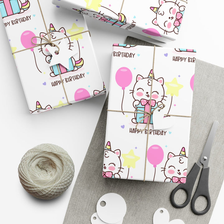 Happy Birthday Cat Gift Wrap