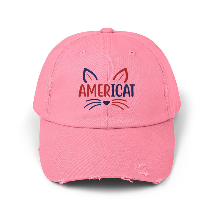 Americat Unisex Distressed Hat- Happy Little Kitty