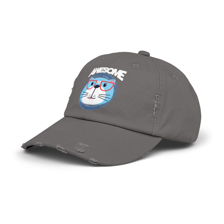 Awesome Cat Unisex Distressed Hat- Happy Little Kitty