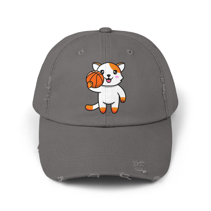 Basketball Cat Distressed Hat- Happy Little Kitty