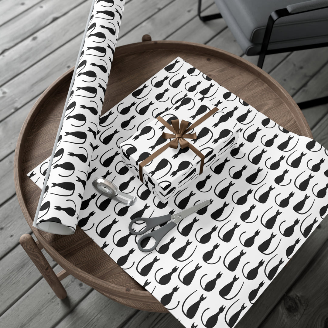 Black Cat Bliss Gift Wrap - Happy Little Kitty