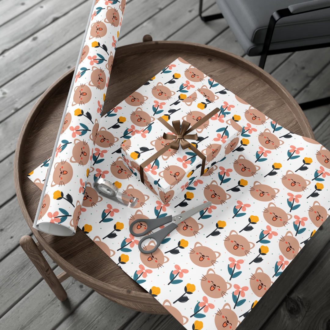 Charming Cat Gift Wrap - Happy Little Kitty