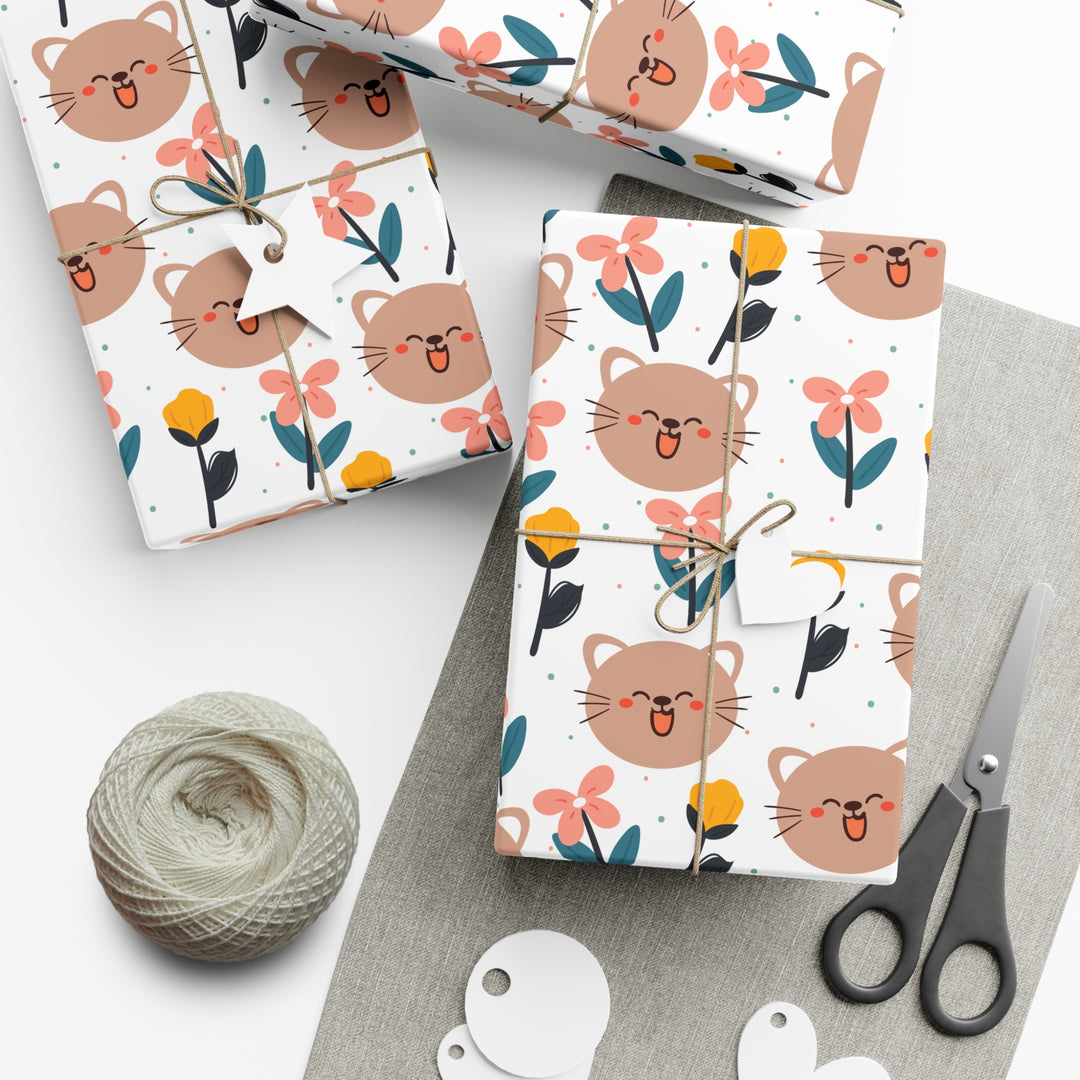 Charming Cat Gift Wrap - Happy Little Kitty