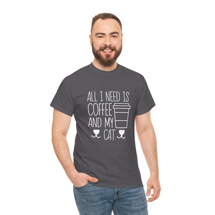 Coffee and My Cat Cotton Tee- Happy Little Kitty