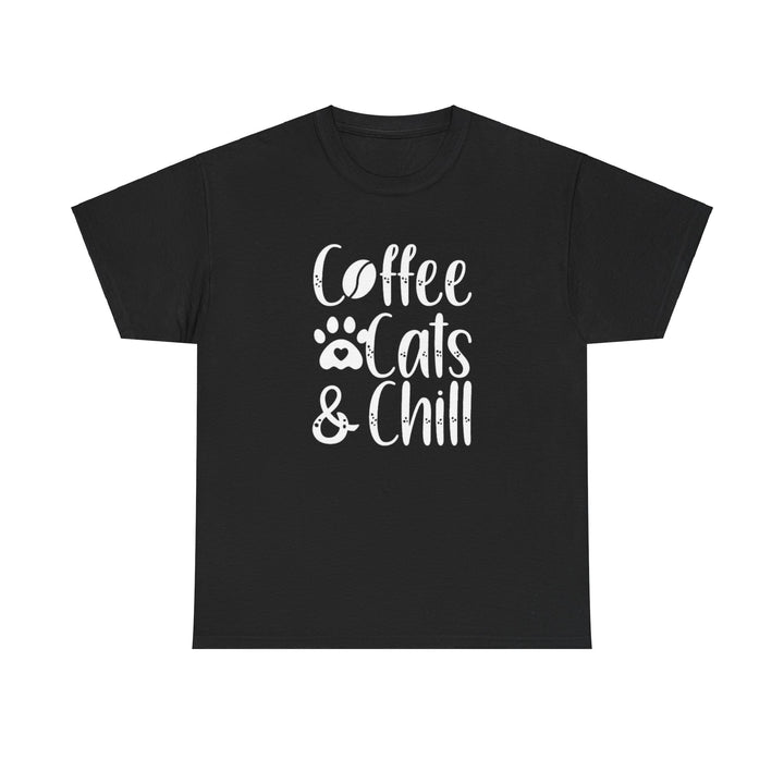 Coffee Cats and Chill Cotton Tee- Happy Little Kitty