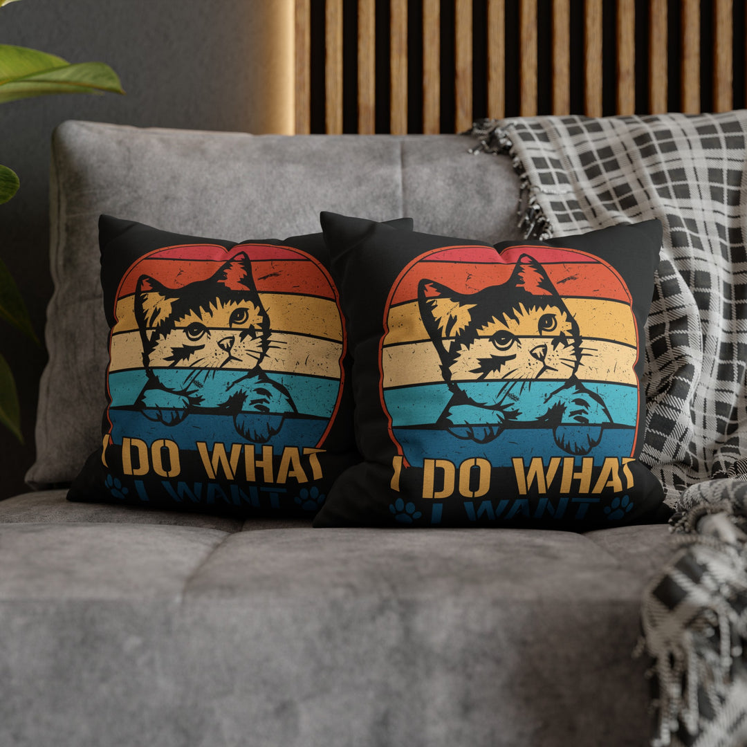 Do What I Want Square Pillow - Happy Little Kitty