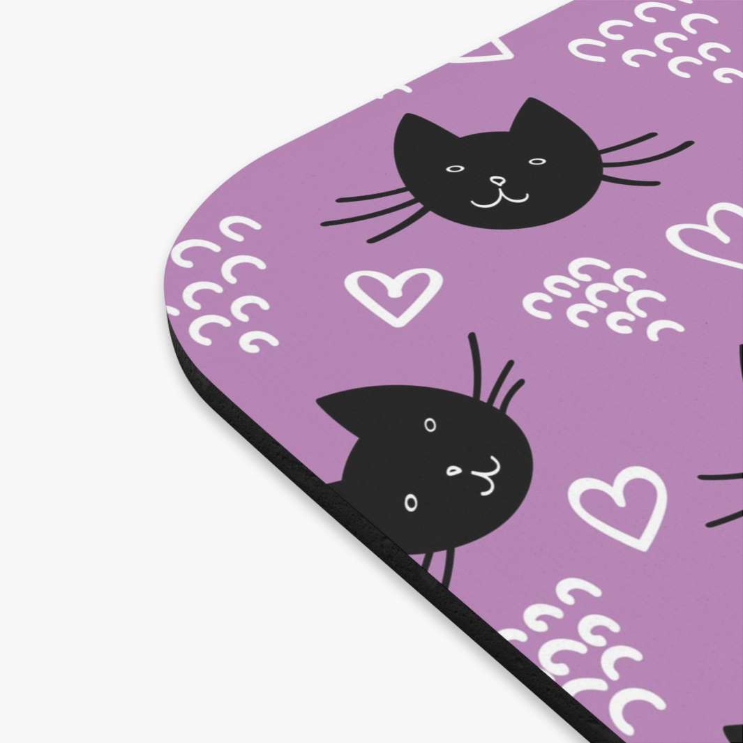 Hearts and Whiskers Mouse Pad- Happy Little Kitty