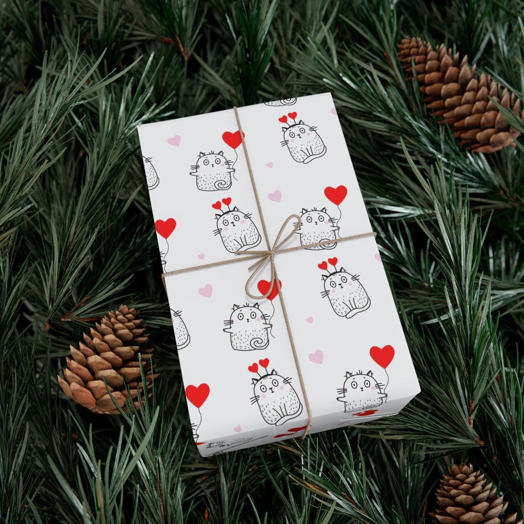 Love-Struck Kitty Gift Wrap- Happy Little Kitty