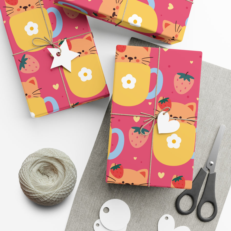 Pawsitively Purrr-fect Gift Wrap- Happy Little Kitty