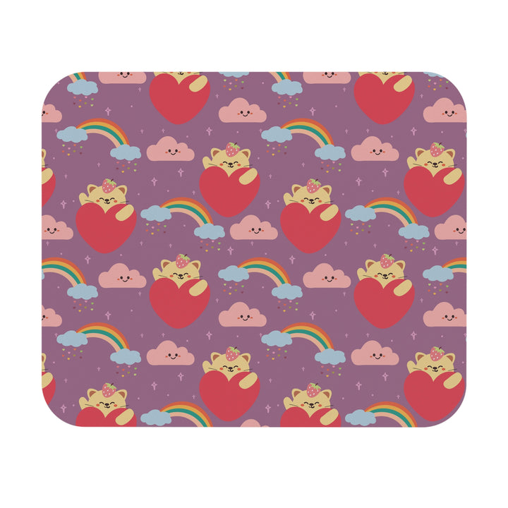 Rainbow Paw Prints Mouse Pad- Happy Little Kitty