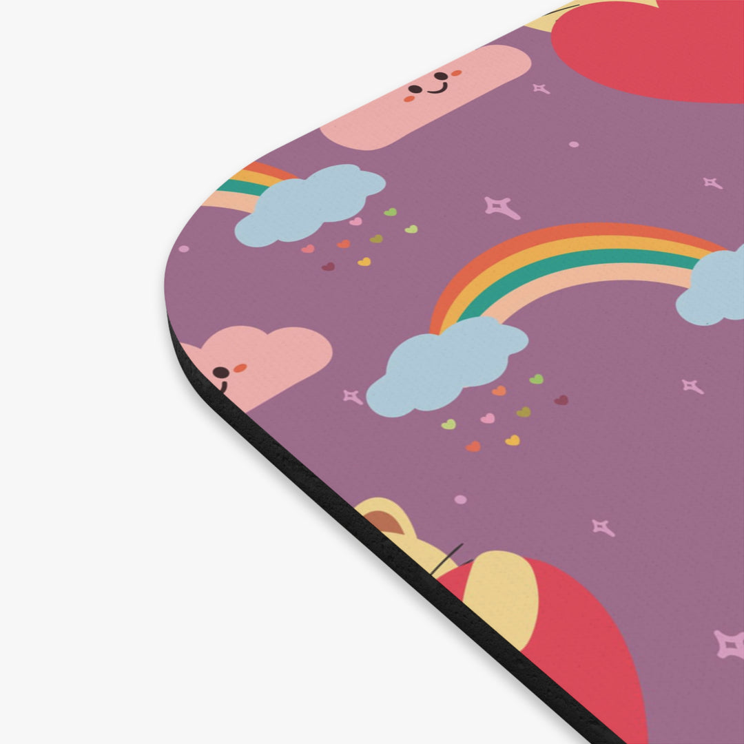 Rainbow Paw Prints Mouse Pad- Happy Little Kitty