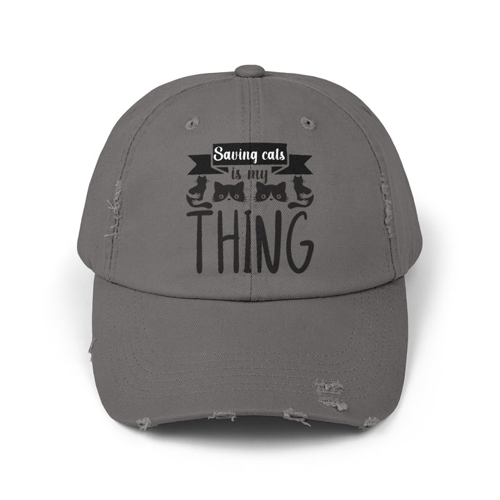 Saving Cats Unisex Distressed Hat- Happy Little Kitty