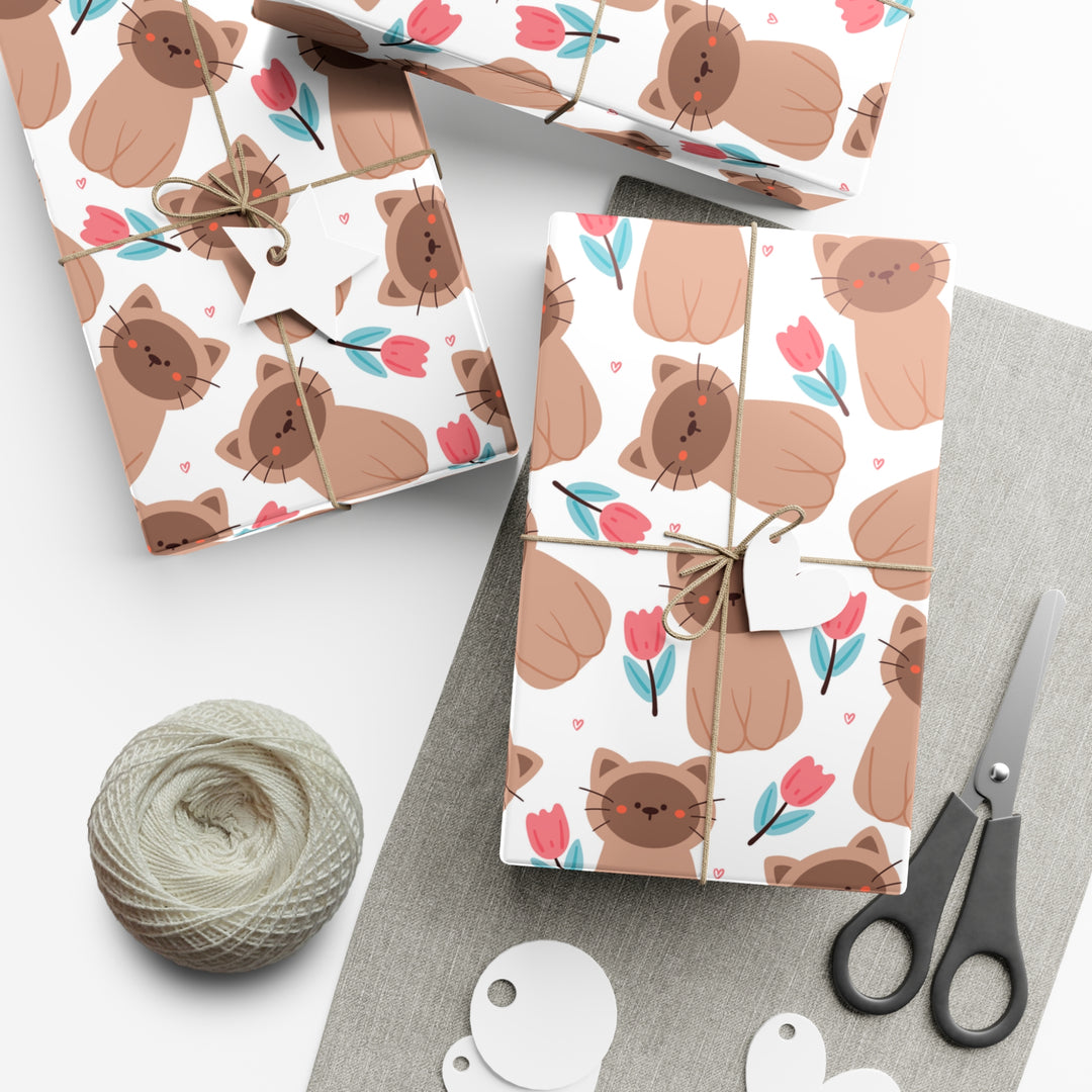 Siamese Splendor Gift Wrap - Happy Little Kitty