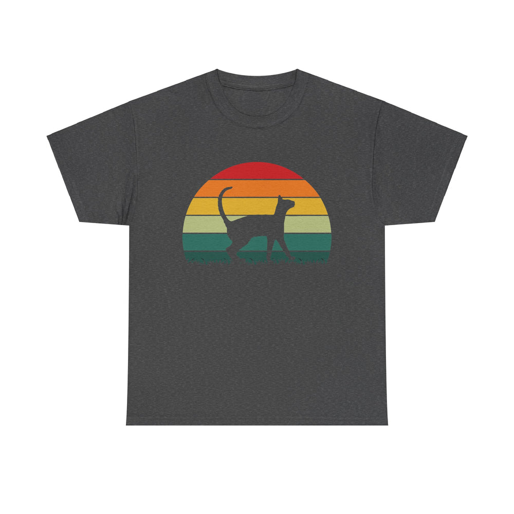 Sunset Cat Cotton Tee- Happy Little Kitty