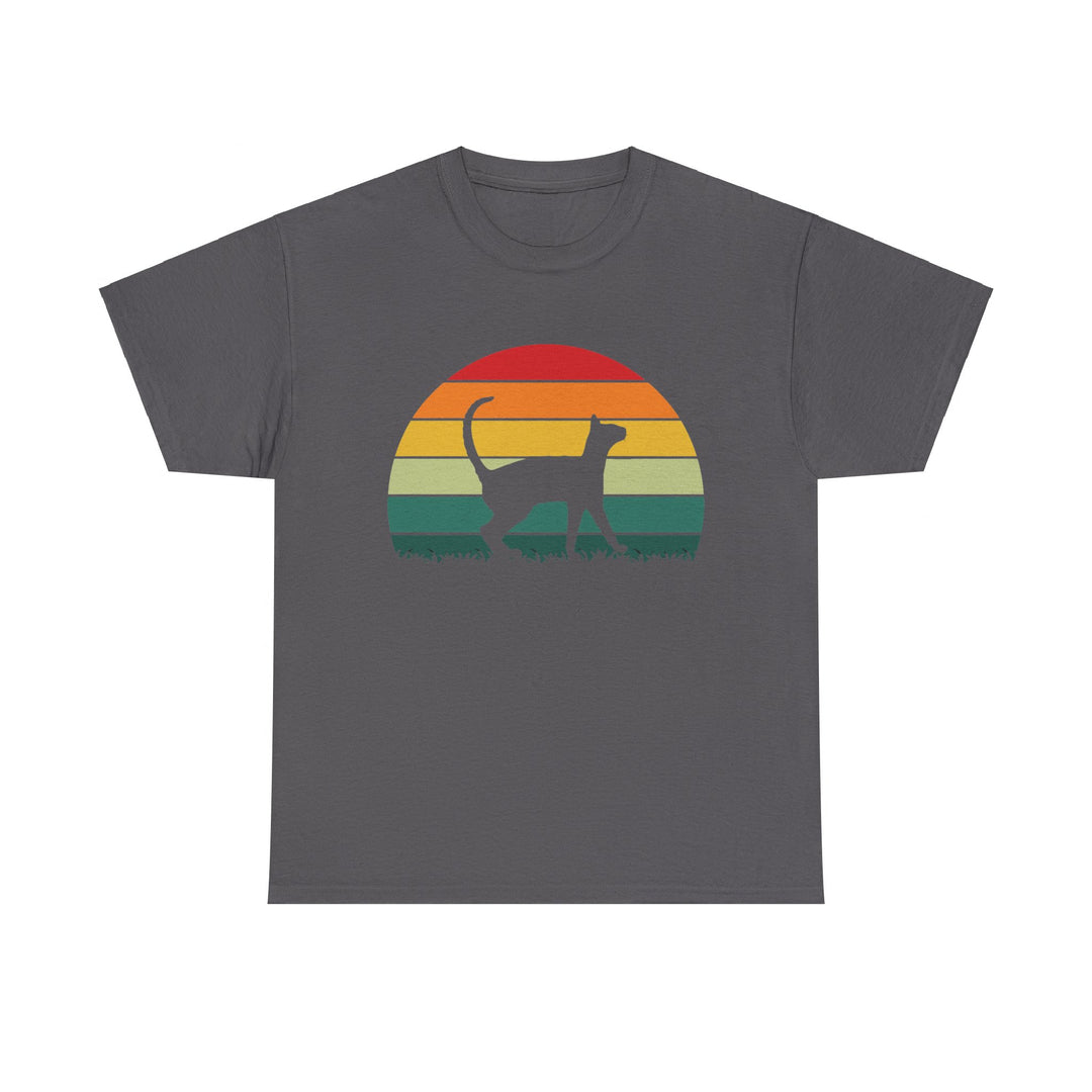 Sunset Cat Cotton Tee- Happy Little Kitty