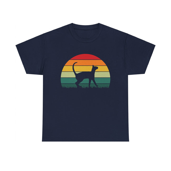 Sunset Cat Cotton Tee- Happy Little Kitty