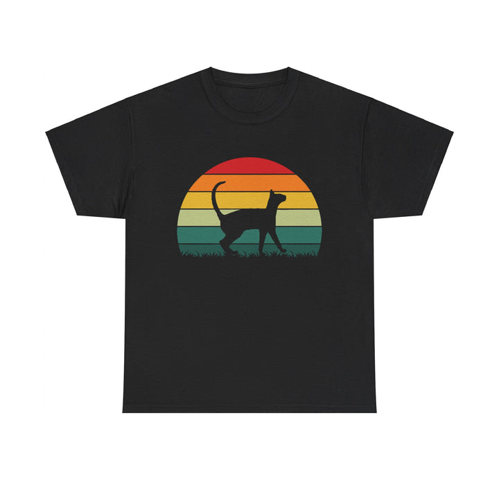 Sunset Cat Cotton Tee- Happy Little Kitty